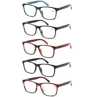 5 Pairs Spring Hinges Reading Glasses Men Women Comfortable Readers Glasses for Reading (5 Mix, 2.0)