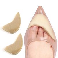 2 Pairs Toe Filler Washable Shoe Inserts to Make Big Shoes Fit for Women High Heels (Brown+Brown)