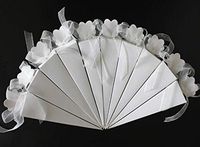 KMALL 50PCS White Ice Cream Cone Shape with Ribbon Wedding Gift Box Wedding Party Favor Candy Boxes Christmas Birth Baptism Degree Party