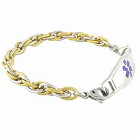 Women's Medical Alert ID Bracelet Custom Engraving Included - Purple - Pegasus, 7.75"