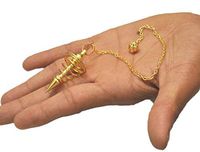 Energized New Vortex Twisted Gold Plated Metal Pendulum Free Booklet Jet International Crystal Therapy Image is JUST A Reference