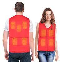 "Heated Vest Jacket, Electric Heated Vest Suitable for Men and Women to Hunting, Camping, Fishing" (XXXL-Red,V Collar)