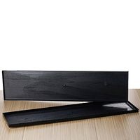 Tableclothsfactory 20 Pcs - Black 23" x 5.75" Trendy Rectangle Disposable Plastic Tray