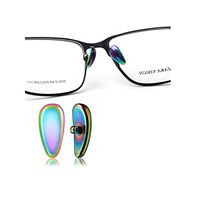 Screw-on Ceramics Nose Pads,Symmetrical Nosepad + Glasses Nose Pads Screwdriver for Eyeglasses Sunglass,13mm 15mm,1 pair (Waterdrop, multi)