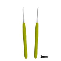 Creammuffin Best  Crochet Hook with Ergonomic Handles for Arthritic Hands. Extra Long Crochet Hooks Perfect  to use with All Rubber Band and Yarns,Weaving Hook,for Loom,Size B, 2.0mm (2 pcs)