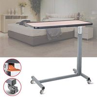 NESSTIC Medical Overbed Table with Wheels, Adjustable Hospital Bed Table, Movable Sofa Side Table, Over Bedside Home Desk, Computer Desk for Reading, Eating, Bedridden, Elderly, Senior Patient Aid (1)