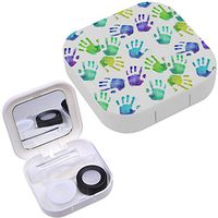 Portable Contact Lens Case Box Travel Kit Mirror + Bottle + Tweezers Container Holder [ Rainbow Watercolor ]