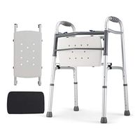 Walker Disabled with Sitting Board + Seat Cover Walking Aids Old Age Assistant Lower Limb Training for Elderly Seniors, Handicap, Max 180 Kg(400 Lbs)