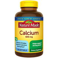 Nature Made Calcium 600 mg Softgels with Vitamin D, 100 Count for Bone Health† (Packaging May Vary)