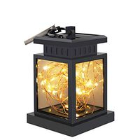 Sammid Solar Light, Outdoor Waterproof Flashing Star Candle Hanging Lantern Garden Solar Lamp Wireless Smokeless Nightlight Lighting for Yard Lawn Patio Camping Tent