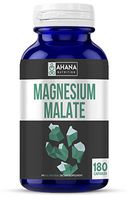 Ahana Nutrition Pure Magnesium Malate - Muscle Support and Energy Supplements (1,350mg – 180 Capsules)