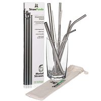 Variety Pack of Reusable Metal Straws for all drink/cup sizes by StrawPanda- Stainless Steel Eco-friendly straws