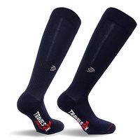 Travelsox TSS6000 The Original Patented Graduated Compression Performance Travel & Dress Socks With DryStat OTC Pairs, Navy, Large