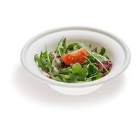 Bagasse Bowl, Salad Bowl, Round Bowl - Durable All Natural, Biodegradable, Disposable Material - 6" - 11.5 oz  - White - 100ct Box - Restaurantware