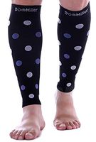 Doc Miller Calf Compression Sleeve - Polka Dots 1 Pair 20-30mmHg Support Running Recovery Shin Splints Varicose Veins (BlackVioWht, Small)