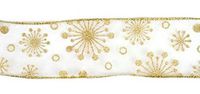 Sheer Gold Snowflake Ribbon 2.5" x 10 Yards