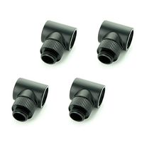 Monsoon G1/4" 90° Rotary Fitting, 5/8" OD Matched Body, Matte Black, 4-Pack