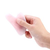 Gua Sha Scraping Massage Tool, Natural Stone Carving Polished Massage Health Relaxation Crystal Scrapping Plate(Pink)