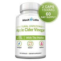 Raw Apple Cider Vinegar Capsules With Mother, 1500mg of Unfiltered, Pure, Natural, Energy Boosting, Detox ACV, Fast Acting Pills For Women & Men, Bloating Relief. Gluten-Free, Non-GMO Supplements