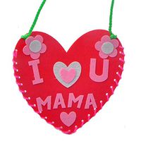 GUAngqi Love Heart Bag,Handmade DIY Children's Non-Woven Backpack Hand-Stitched Backpack Making Materials Package,Red