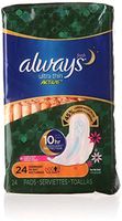 Always Fresh Ultra Thin Active Overnight Pads with Flexi-Wings, Scented 24 ea (Pack of 10)