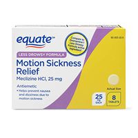 Equate Less Drowsy Motion Sickness Relief 25 mg - 8 Tablets