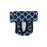 Barkertime Cat Diaper Made in USA - White Quatrefoil on Blue Washable Cat Diaper Pull-up, M for Spraying Cat, Piddling Cat, Incontinent Cat - Allows for Defecating Outside