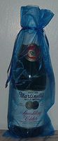 IGC 6x14 Organza Sheer Bags - Bottle/Wine Bags Gift Pouch - Satin Ribbon Closure - Royal Blue (3 Bags)