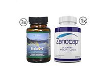 E3Live BrainOn, 3 Bottle of 60 Count with Zanocap Scientific Weight Loss