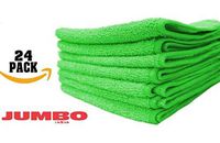 24 Large Green Microfiber Cleaning Cloths Towels rag car polishing Detailing