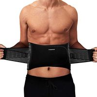 ROSENICE Lumbar Back Brace Adjustable Breathable Back Support Belt Waist Wrap (Black)