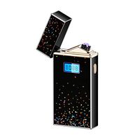 Dual Arc Lighters USB Arc Lighter Rechargeable Windproof Flameless Plasma Electric Lighter Portable Fingerprint Rotate Goood for Candle Cigarette Paper (Star)