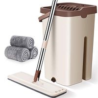 Flat Floor Mop Cleaning Bucket System Microfiber Sponge Washable Spin Super Absorbent Home Reusable Wet Dry Pads Cloths Lazy Mops