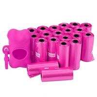 Plastic Trash Bags, 20 Rolls Clean Garbage Bags with Bone Shape Bag Trash Can Liners for Kitchen Bedroom (Pink)