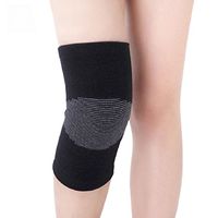 Dourm Compression Thicken Breathable Neoprene Knee Support Sleeve Knee Support Wool Knee Brace Pads Winter Thermal Knee Warmers Sleeve (Black) (XL)