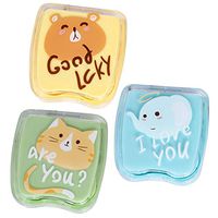 Trycooling 3Pcs Plastic Glasses Case Mini Contact Lens Case with Mirror Bottle Tweezers Container Holder(Color Random)