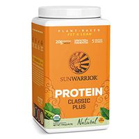 Sunwarrior - Classic Plus, Vegan Protein Powder with Peas & Brown Rice, Raw Organic Plant Based Protein (30, Natural)