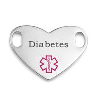 StickyJ USA Diabetes Pink Heart ID Tag