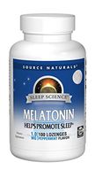 Source Naturals Sleep Science Melatonin 1mg Peppermint Flavor Promotes Restful Sleep and Relaxation - Supports Natural Sleep/Wake Patterns and Rhythms - 100 Lozenges