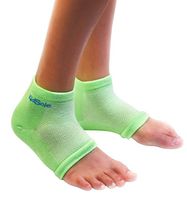 KidSole RX Gel Sports Sock for Kids with Heel Sensitivity from Severs Disease, Plantar Fasciitis. US Kid's Sizes 2-7 (Neon Green)