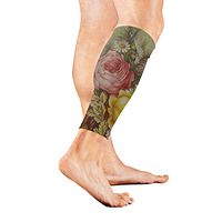 Calf Guard Sleeves Floral Roses Plant Flower Sports Calves Guards Sleeves for Running, Basketball, Baseball, Football