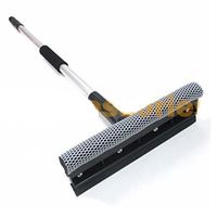 24 - 38" inch Extendable Rubber Window Cleaning Squeegee & Sponge for Windshield