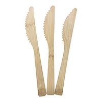 Anchengcraft 200 Pcs Disposable Bamboo Knives - 6.6" Length | Alternative to Plastic Utensils | All-Natural, Biodegradable, Compostable Bamboo Knives