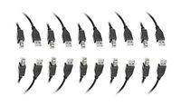 10 Pack USB 2.0 A Male To B Male 6 Feet Black, CNE463914