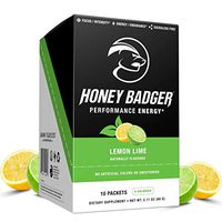 Honey Badger Vegan Keto Pre Workout | Lemon Lime | Natural Paleo Sugar Free Plant-Based Energy Supplement Nootropics Amino Acids Nitric Oxide Sucralose Free + Non-Habit Forming | 10 Servings