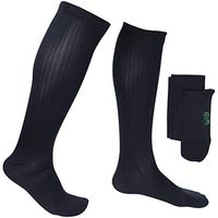 EvoNation Men's USA Made Graduated Compression Socks 8-15 mmHg Mild Pressure Medical Quality Knee High Orthopedic Support Stockings Hose - Best Comfort Fit, Circulation, Travel (Large, Navy Blue)
