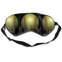 XJOFKJTI I Love Softball Sleep Mask Women & Men with Adjustable Straps Sleeping 8.26" X 3.54" Eye Masks Lightweight and Comfortable Night Cover for Kids Girls,Sleep Mask