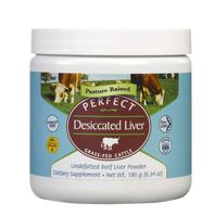 Perfect Desiccated Liver Powder, 100% Grass Fed Undefatted Argentine Natural Beef Liver Supplements, 180 Grams