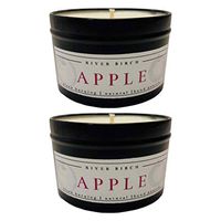 2 Pack Apple Scented Candles | Strong Scented Candles for Men & Women | All-Natural Non-Toxic Soy Candles, Scented Candles | Tin Travel Candle | Relaxing Aromatherapy Matte Black 8 oz
