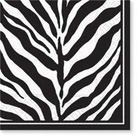 Serengeti Zebra Black & White Lunch Napkins